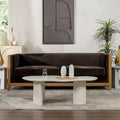 81" Oak Wood & Rattan 3-Seat Sofa with Velvet Cushions
