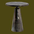 Jett 20 Round Aluminum Black Nickel Pedestal Base Side Table