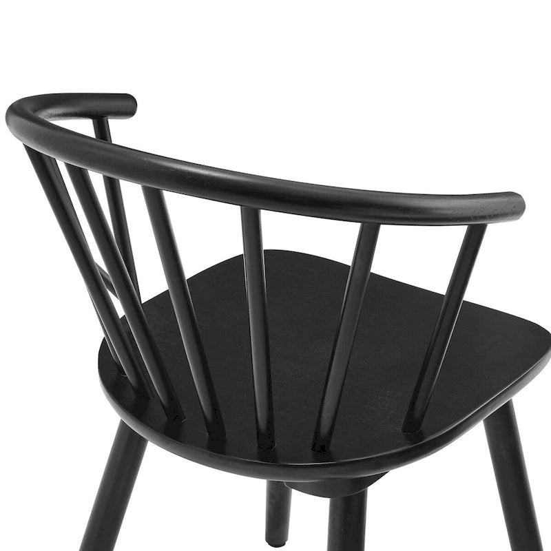 Set of 4 Wooden Spindle Back Dining Chairs