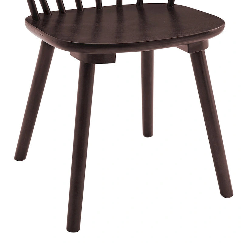 Set of 4 Wooden Spindle Back Dining Chairs