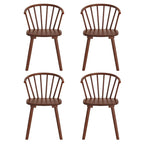 Set of 4 Wooden Spindle Back Dining Chairs
