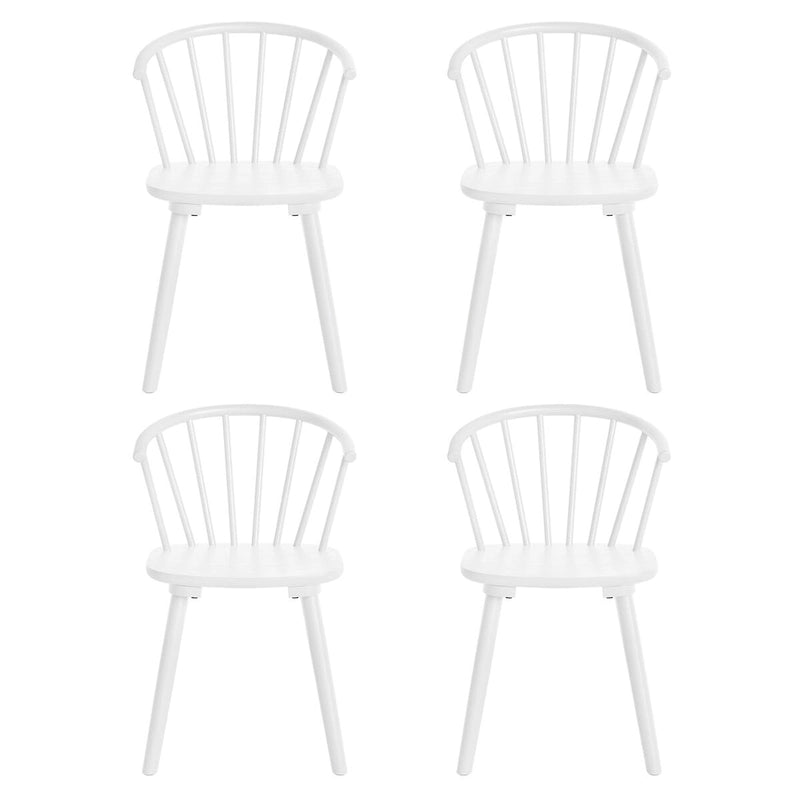 Set of 4 Wooden Spindle Back Dining Chairs