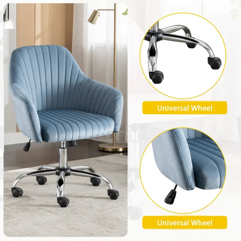 Home Office Leisure Chair with Adjustable Height and Universal Casters
