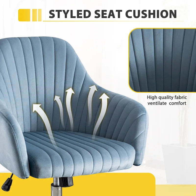 Home Office Leisure Chair with Adjustable Height and Universal Casters