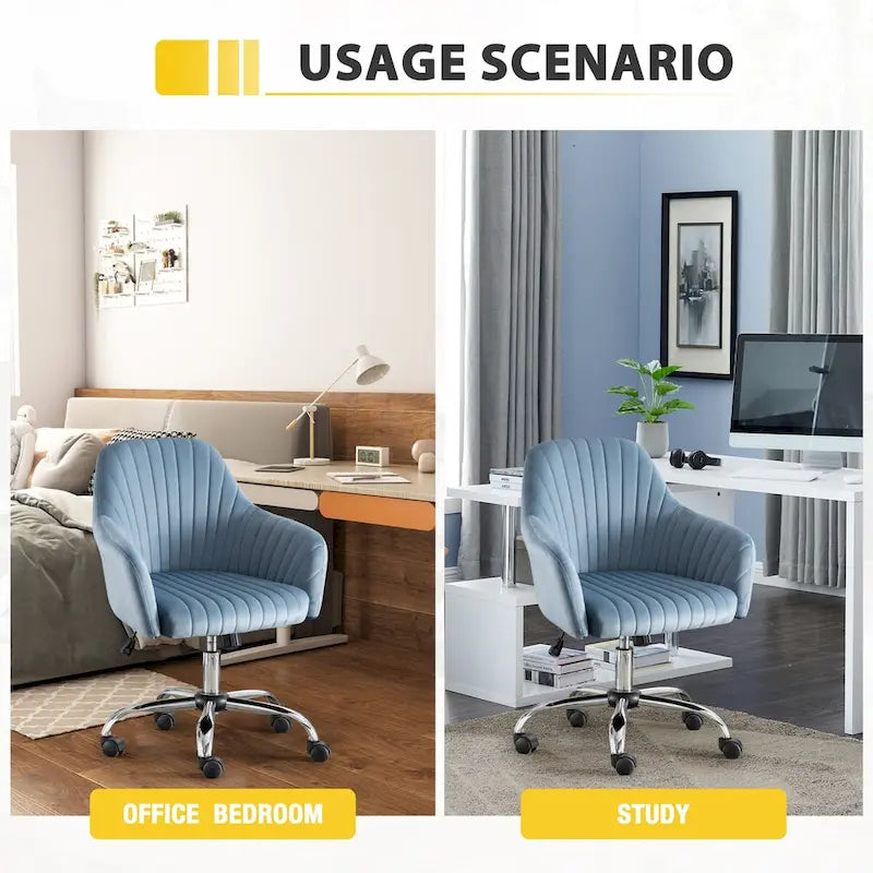 Home Office Leisure Chair with Adjustable Height and Universal Casters