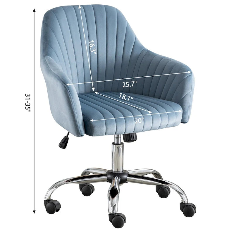 Home Office Leisure Chair with Adjustable Height and Universal Casters