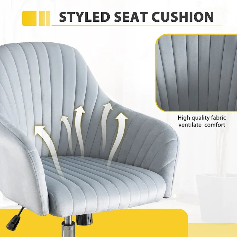 Home Office Leisure Chair with Adjustable Height and Universal Casters