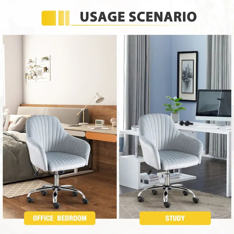 Home Office Leisure Chair with Adjustable Height and Universal Casters