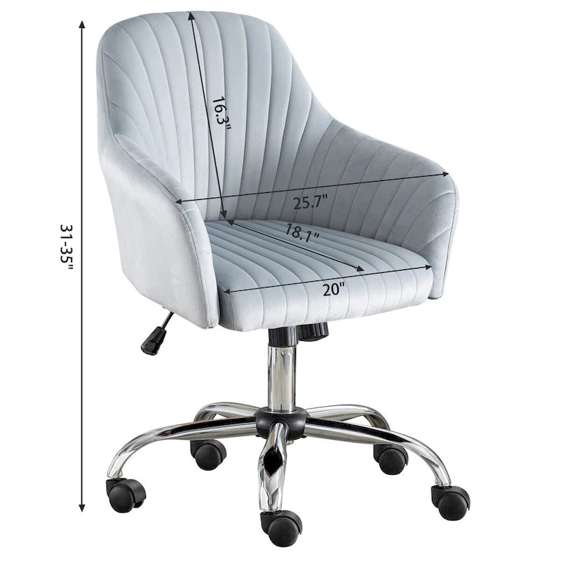 Home Office Leisure Chair with Adjustable Height and Universal Casters