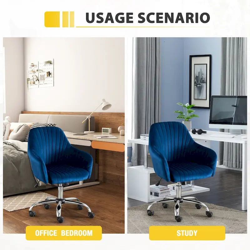Home Office Leisure Chair with Adjustable Height and Universal Casters