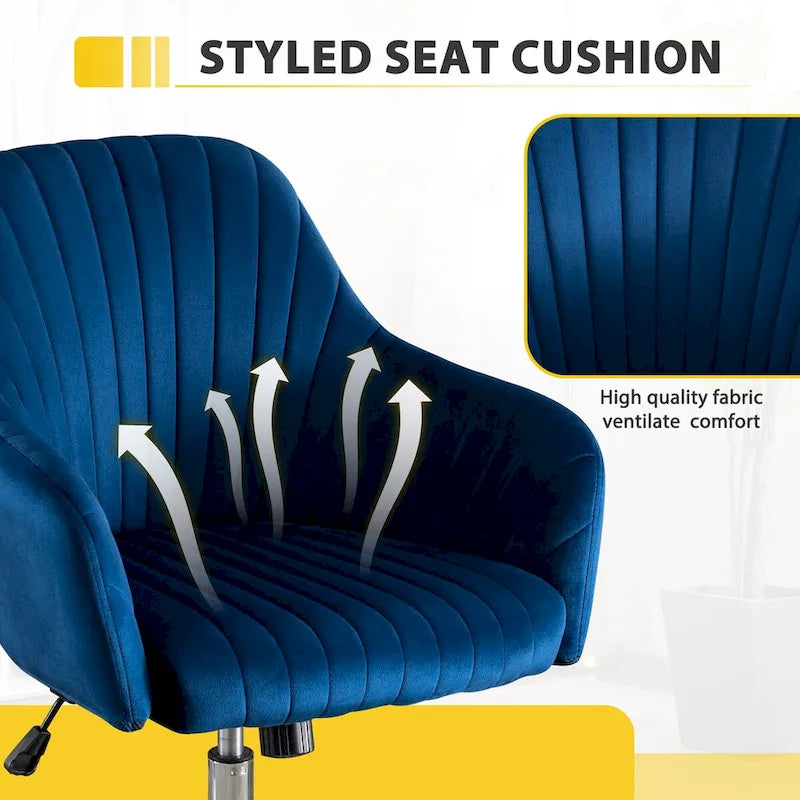 Home Office Leisure Chair with Adjustable Height and Universal Casters