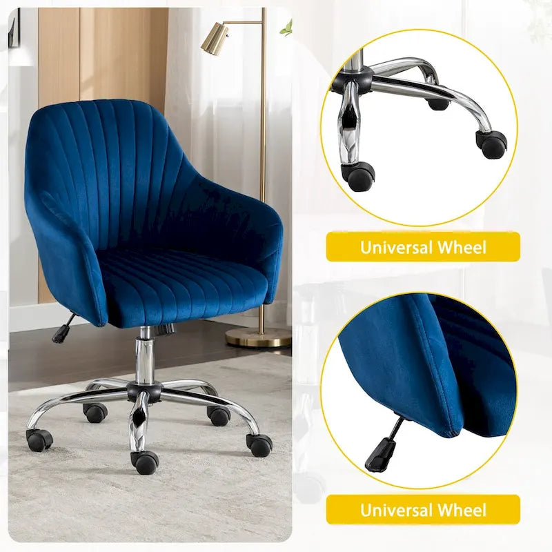 Home Office Leisure Chair with Adjustable Height and Universal Casters