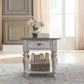 Antique White & Weathered Pine Drawer End Table