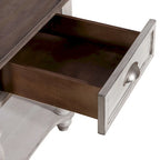 Antique White & Weathered Pine Drawer End Table