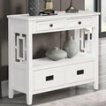 36" Console Table with 4 Drawers and Open Storage Shelf