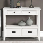 36" Console Table with 4 Drawers and Open Storage Shelf