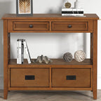 36" Console Table with 4 Drawers and Open Storage Shelf