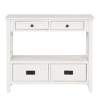 36" Console Table with 4 Drawers and Open Storage Shelf