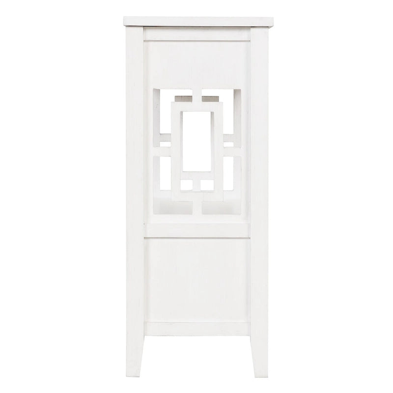 36" Console Table with 4 Drawers and Open Storage Shelf