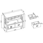 36" Console Table with 4 Drawers and Open Storage Shelf