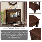 36" Console Table with 4 Drawers and Open Storage Shelf