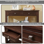 36" Console Table with 4 Drawers and Open Storage Shelf