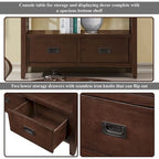 36" Console Table with 4 Drawers and Open Storage Shelf