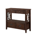36" Console Table with 4 Drawers and Open Storage Shelf