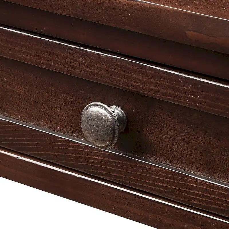 36" Console Table with 4 Drawers and Open Storage Shelf