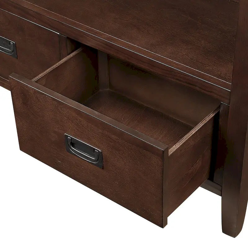 36" Console Table with 4 Drawers and Open Storage Shelf