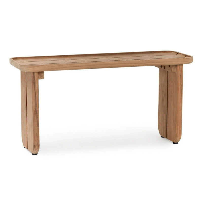 31" Teak Wood Outdoor Coffee Table with Plank-Style Top