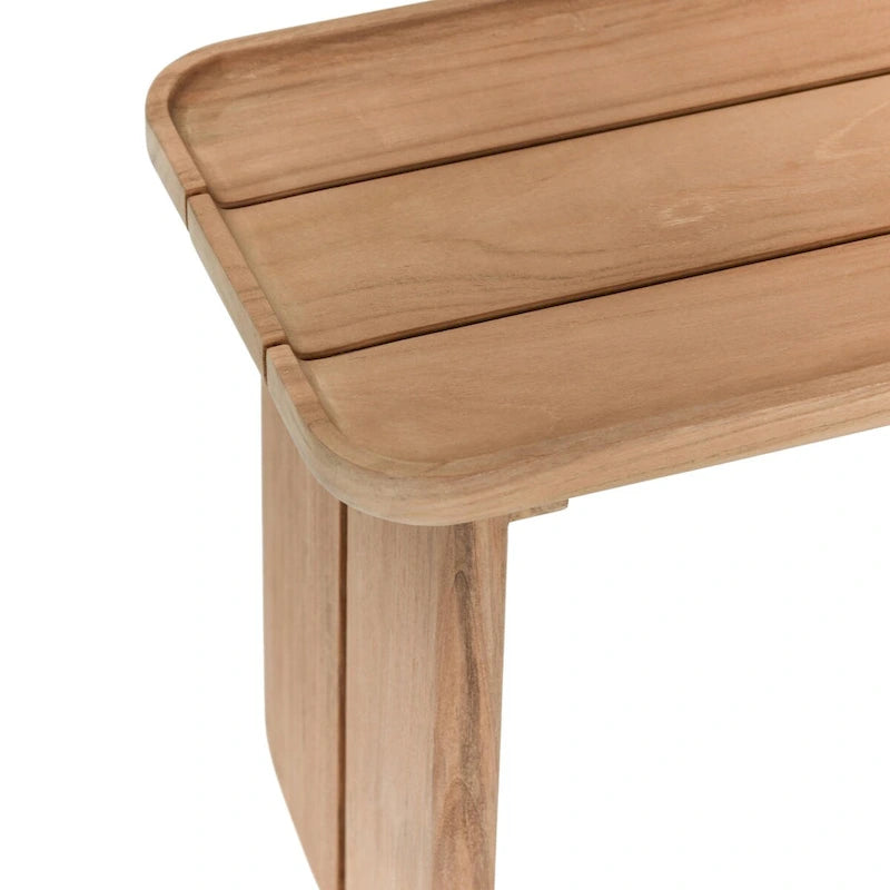 31" Teak Wood Outdoor Coffee Table with Plank-Style Top