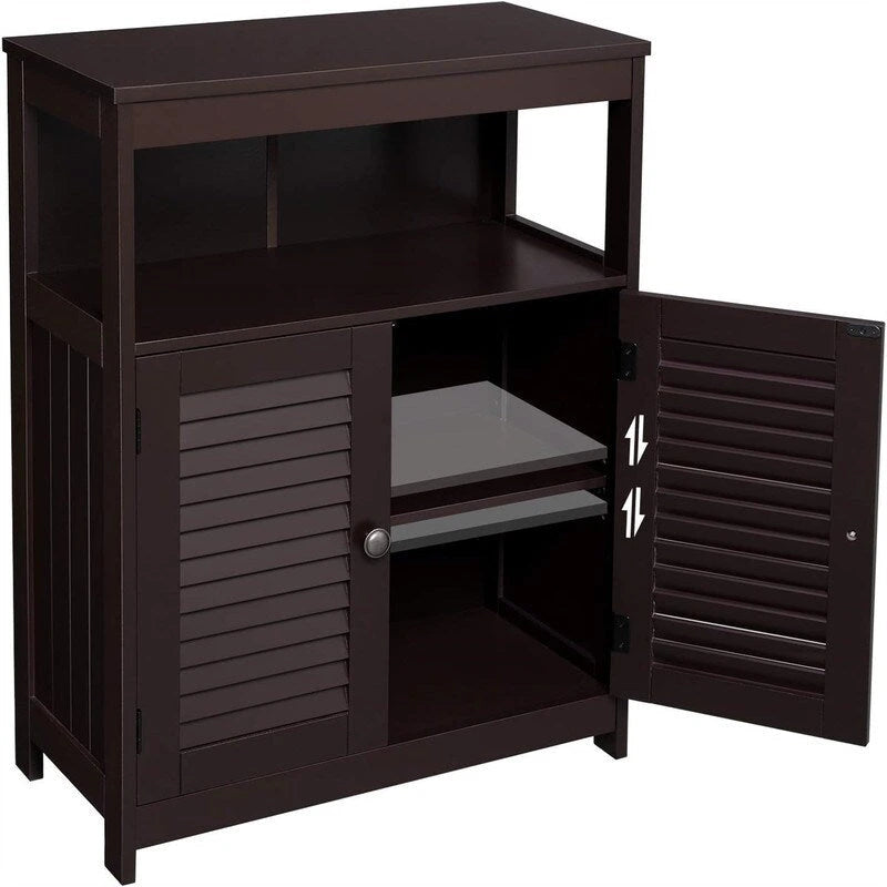 Freestanding Bathroom Floor Cabinet with Open Shelf and 2 Drawers