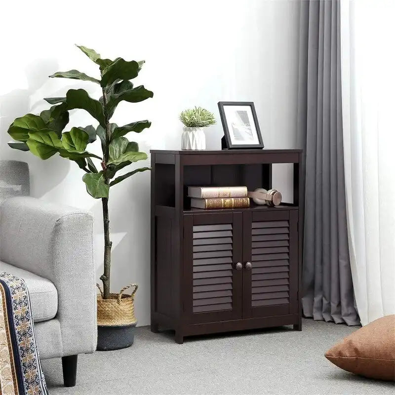 Freestanding Bathroom Floor Cabinet with Open Shelf and 2 Drawers