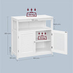 Freestanding Bathroom Floor Cabinet with Open Shelf and 2 Drawers