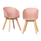 Set of 2 Dining Chairs with Beech Wood Legs