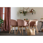 Set of 2 Dining Chairs with Beech Wood Legs