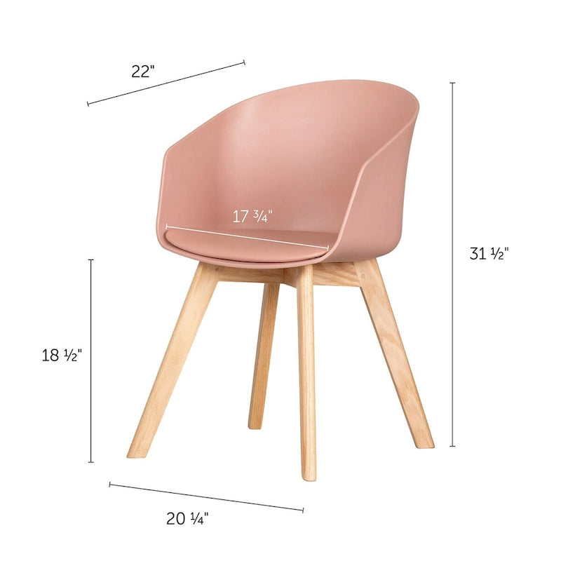 Set of 2 Dining Chairs with Beech Wood Legs