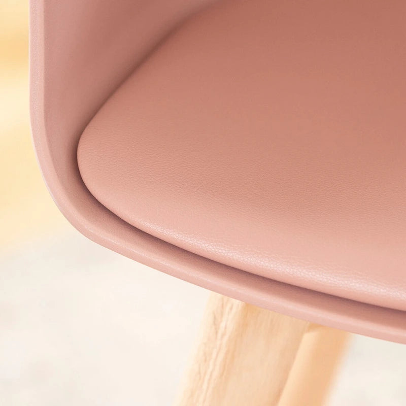 Set of 2 Dining Chairs with Beech Wood Legs