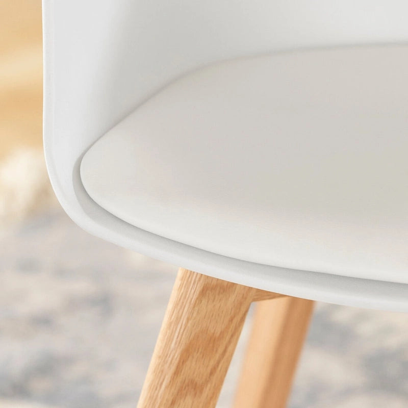 Set of 2 Dining Chairs with Beech Wood Legs
