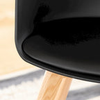 Set of 2 Dining Chairs with Beech Wood Legs