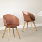 Set of 2 Dining Chairs with Beech Wood Legs