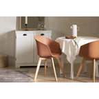 Set of 2 Dining Chairs with Beech Wood Legs