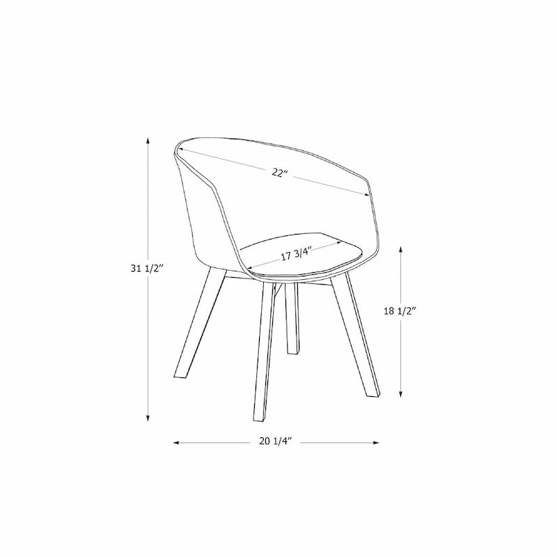Set of 2 Dining Chairs with Beech Wood Legs