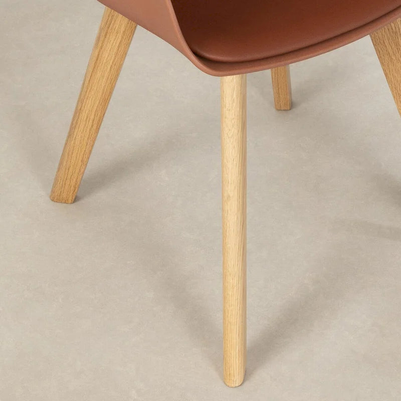 Set of 2 Dining Chairs with Beech Wood Legs
