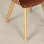 Set of 2 Dining Chairs with Beech Wood Legs