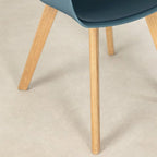 Set of 2 Dining Chairs with Beech Wood Legs