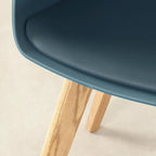 Set of 2 Dining Chairs with Beech Wood Legs