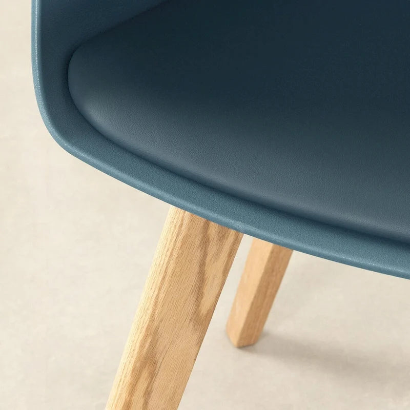 Set of 2 Dining Chairs with Beech Wood Legs
