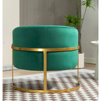 Velvet Accent Armchair with Gold Metal Frame